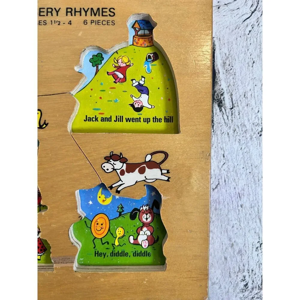 FISHER PRICE Vintage Nursery Rhymes Wooden Peg Puzzle